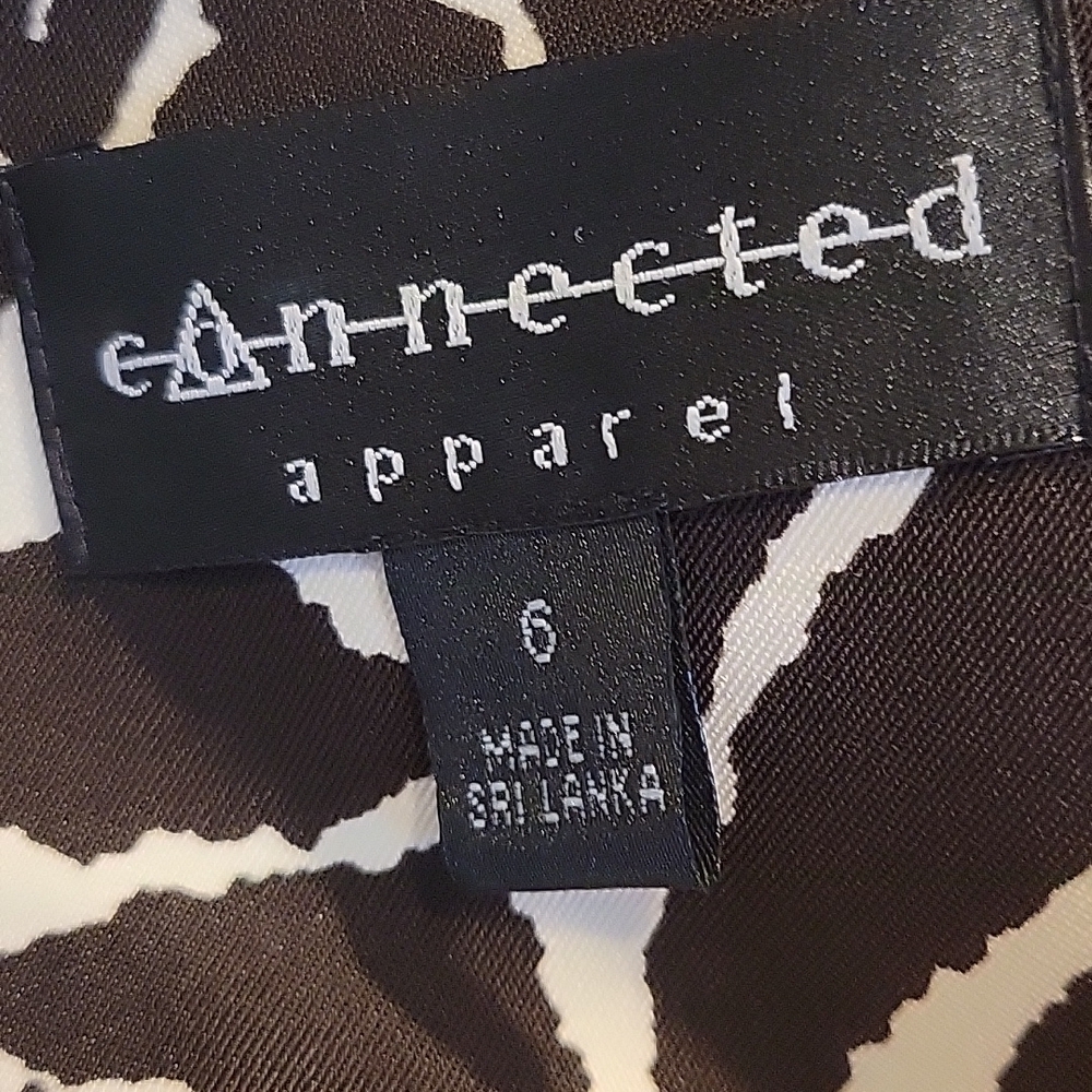 𝅺connected APPAREL dress in black and white capped sleeves size 6 - Picture 5 of 7